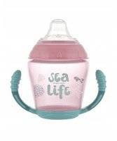 Canpol Babies Sea Life Kubek Niekapek Miękki Silikonowy Ustnik 230ml  Różowy