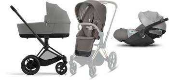 Cybex e-Priam 3.0 Wózek Głęboko-Spacerowy + Cloud Z2 Fotelik Samochodowy 0-13 kg Zestaw 3w1 Soho Grey