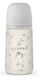 Suavinex Sx Pro Spread Joy Butelka Smoczek Fizjologiczny, Średni Przepływ 270ml Szara Korona